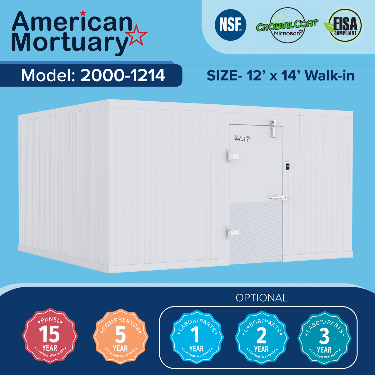 A HIGH-QUALITY MORTUARY COOLER, SYMBOLIZING OUR VITAL COVID-19 PANDEMIC RESPONSE AND TRUSTED PARTNERSHIP WITH AGENCIES LIKE THE COOK COUNTY MEDICAL EXAMINER'S OFFICE.